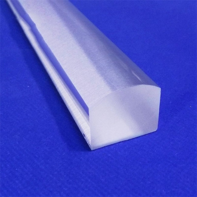 Transparent semicircular contour quartz glass rod manufacturer Produttore di bacchette di vetro al quarzo con contorno semicircolare trasparente