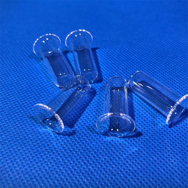 Customized small size back cover quartz glass tube Maßgeschneiderte, kleine Quarzglasröhre mit rückseitiger Abdeckung