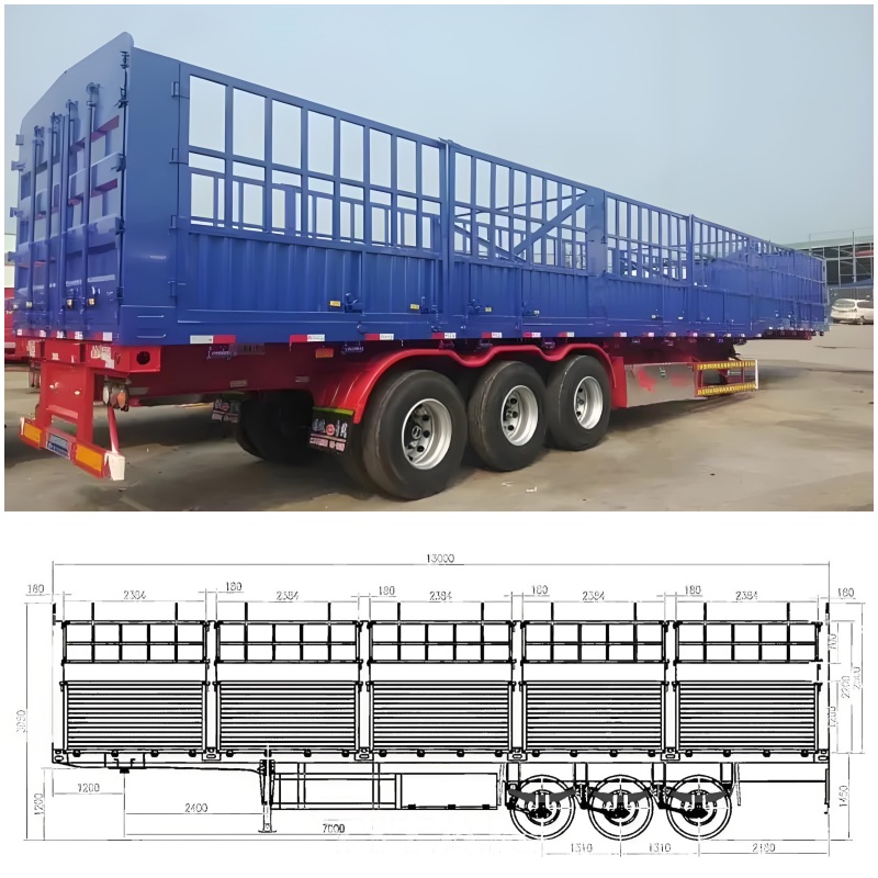 Fence Cargo Semi Trailer Semi-remorque cargo de clôture