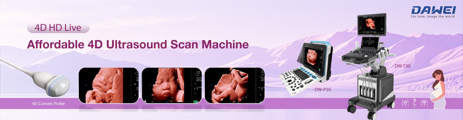 Dawei Medical 4D ultrasound scan machines 4D ultrazvukové skenovací stroje Dawei Medical