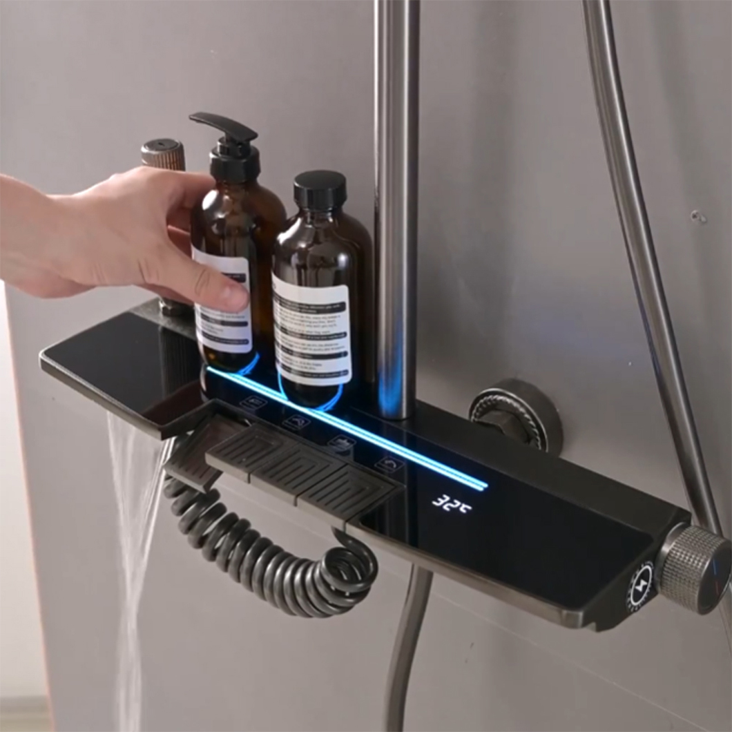 Қара жарықдиодты сарқырама термостатикалық душ жүйесі