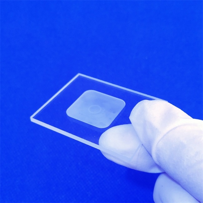 Placa de vidro de quartzo para sistema de microscópio