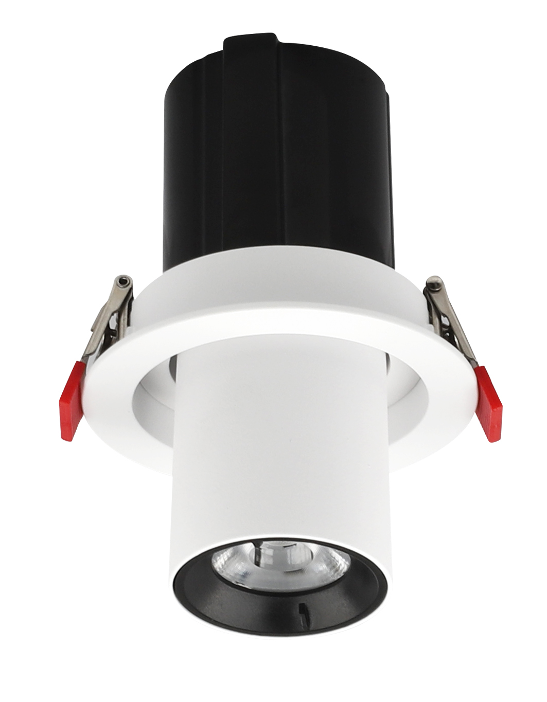 10W adjustable tilt recessed LED spot downlight LXT2410T‑10 front view Lampu bawah titik LED ceruk boleh laras 10W LXT2410T‑10 pandangan hadapan