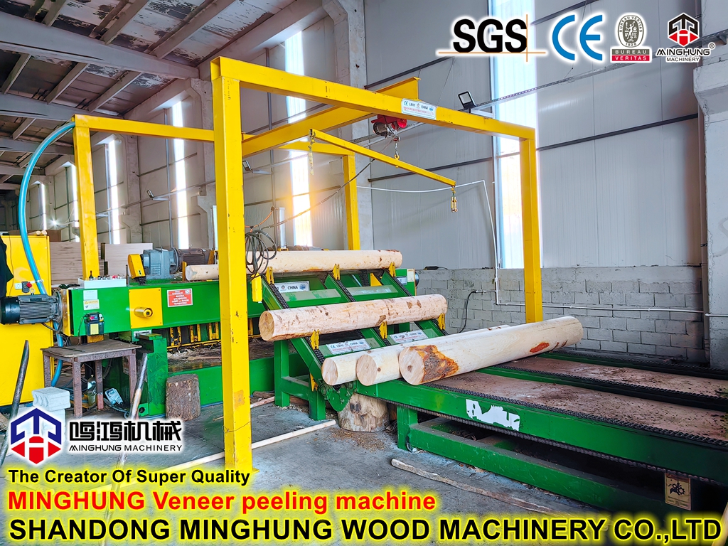 Veneer lathe MINGHUNG Такарны станок па фанеры