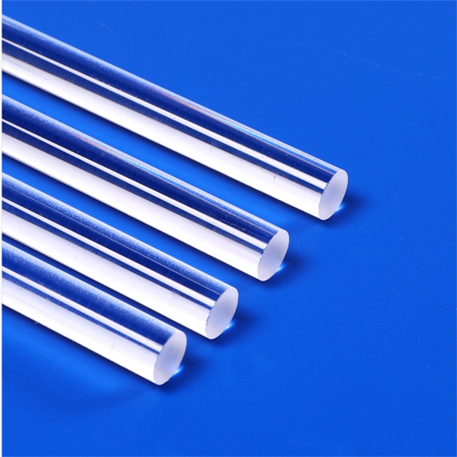 Customized Transparent Quartz Glass Light Guide Rod تخصيص قضيب توجيه ضوء زجاج الكوارتز الشفاف