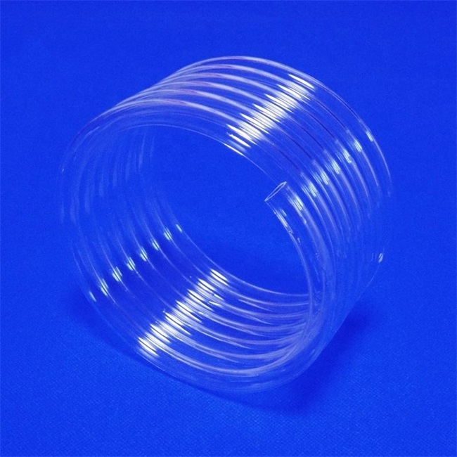 Transparent spiral quartz glass tube manufacturer Fabricante de tubos de vidrio de cuarzo en espiral transparente