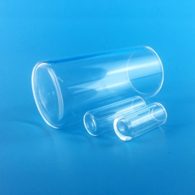 Customized large size round flat head quartz tube أنبوب كوارتز مستدير كبير الحجم مخصص