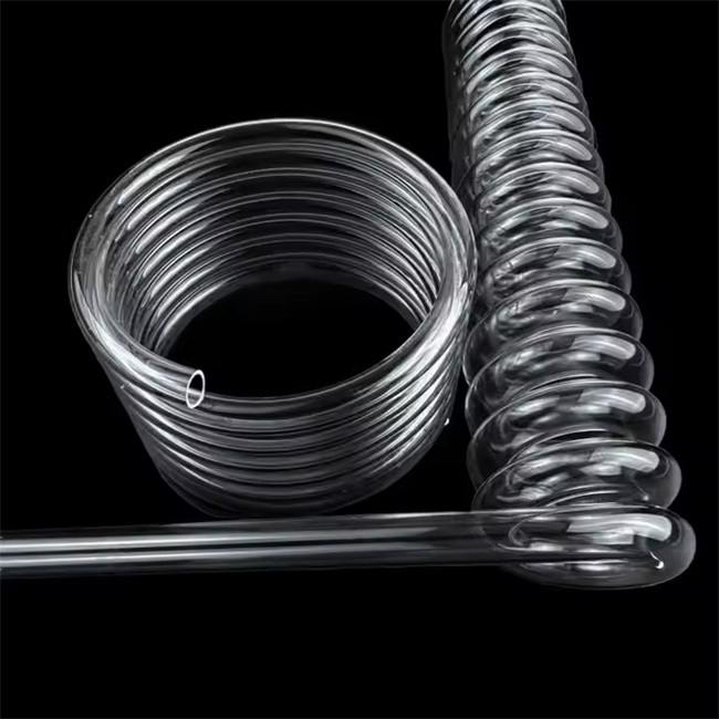 Outer diameter 10-200mm chemical condenser spiral quartz tube القطر الخارجي 10-200 مم أنبوب الكوارتز الحلزوني المكثف الكيميائي