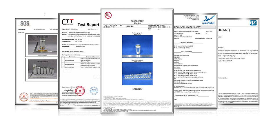 aluminum can Certification 鋁罐認證