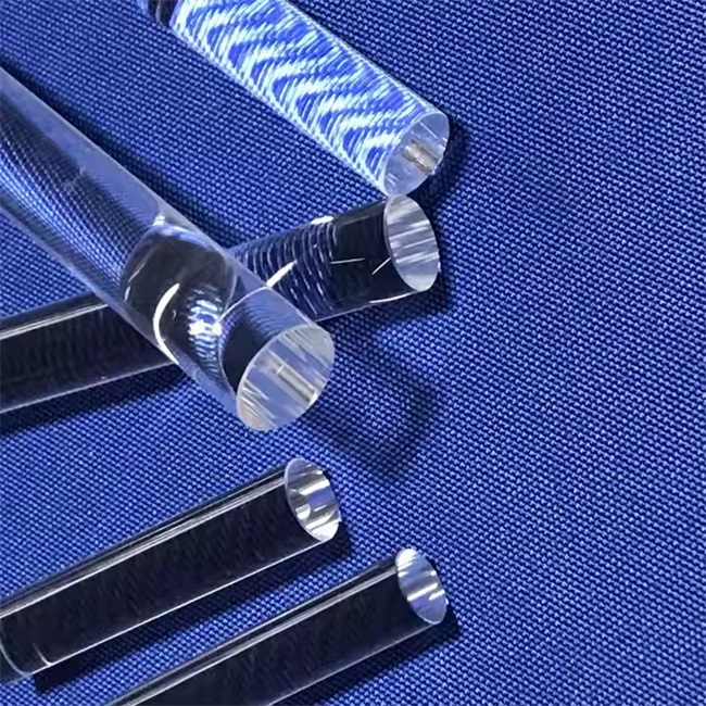 UV transparent fused silica glass rod الأشعة فوق البنفسجية شفافة تنصهر قضيب زجاج السيليكا