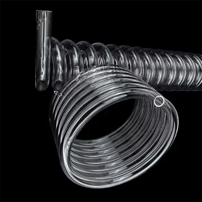 Outer diameter 10-500mm transparent spiral quartz coil القطر الخارجي 10-500 مم لفائف الكوارتز الحلزونية الشفافة
