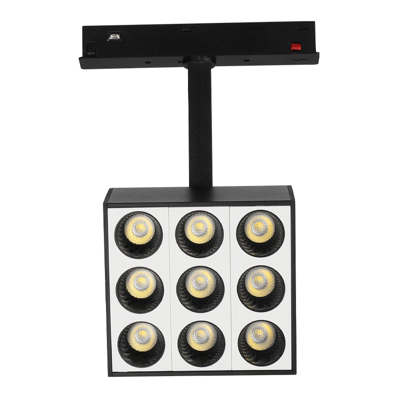 18W 9-head magnetic track grille light TX0640-18 product view 18W 9-हेड मैग्नेटिक ट्रैक ग्रिल लाइट TX0640-18 उत्पाद दृश्य
