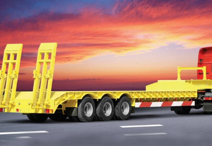 Tri-axle air suspension military lowbed truck trailer ባለሶስት አክሰል የአየር እገዳ ወታደራዊ ዝቅተኛ የከባድ መኪና ተጎታች