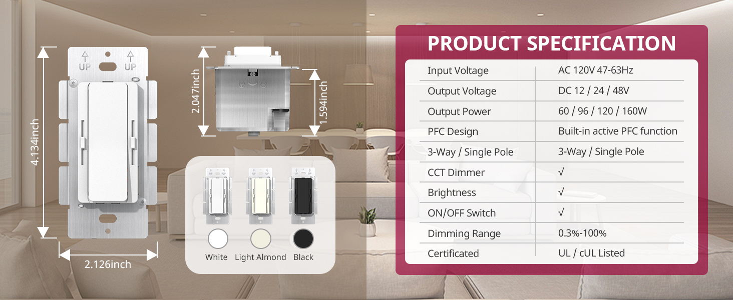 Driver + Dimmer 2 in 1 Məhsulun spesifikasiyası