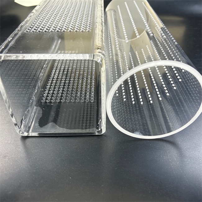 Square circular quartz glass tube أنبوب زجاجي كوارتز دائري مربع
