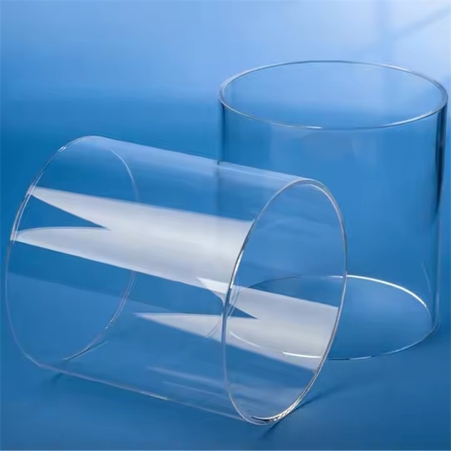 Diameter 50-150mm quartz sight glass cylindrical tube قطر 50-150 مللي متر أنبوب زجاجي أسطواني من الكوارتز