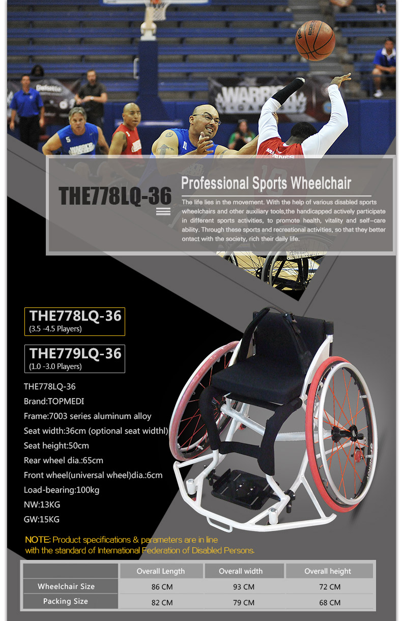 THE779LQ-36 Leisure & Sports Wheelchair (5) kosárlabda tolószék