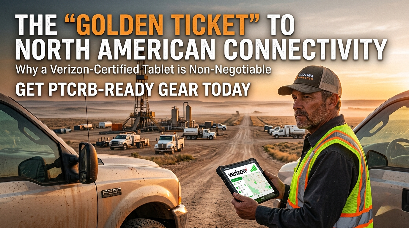 Fleet manager activating a smart tablet on a Verizon data plan. Gerente de frota ativando um tablet inteligente em um plano de dados da Verizon.