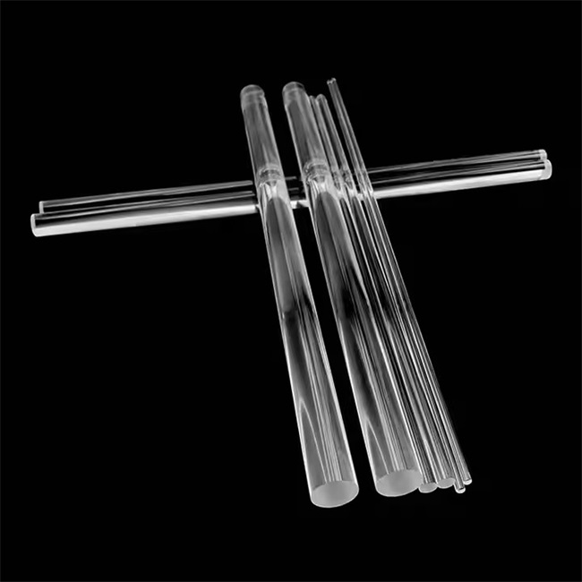 Outer diameter 5-600mm solid cylindrical quartz rod Außendurchmesser: 5–600 mm, massiver zylindrischer Quarzstab