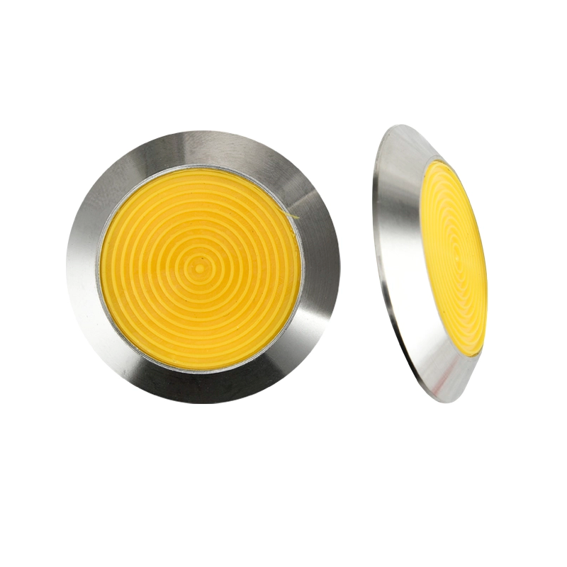Stainless Steel Tactile Indicator Studs with Yellow/black PU Insert Sariq/qora PU qo'shimchali zanglamaydigan po'latdan yasalgan teginish ko'rsatkichlari