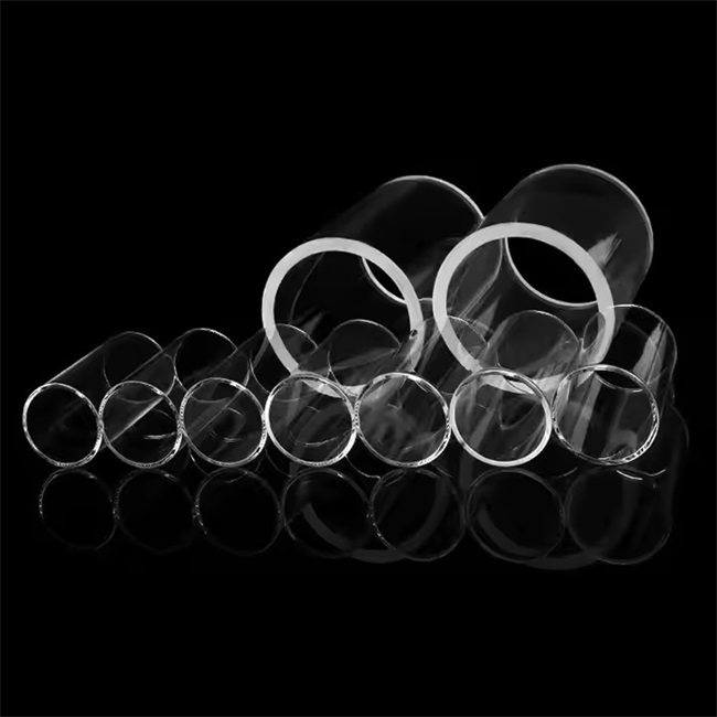 Clear fused silica glass tube Tube en verre de silice fondu transparent