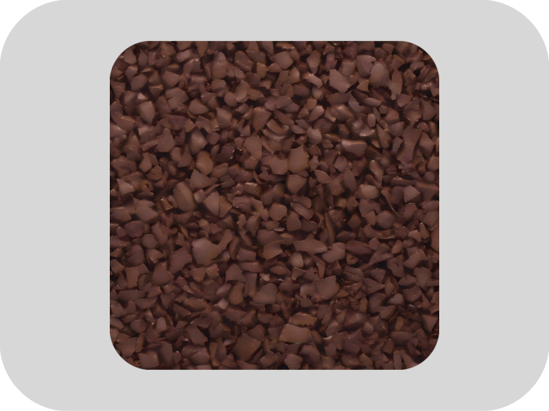 Environmentally friendly brown EPDM rubber granules Umweltfreundliches braunes EPDM-Gummigranulat
