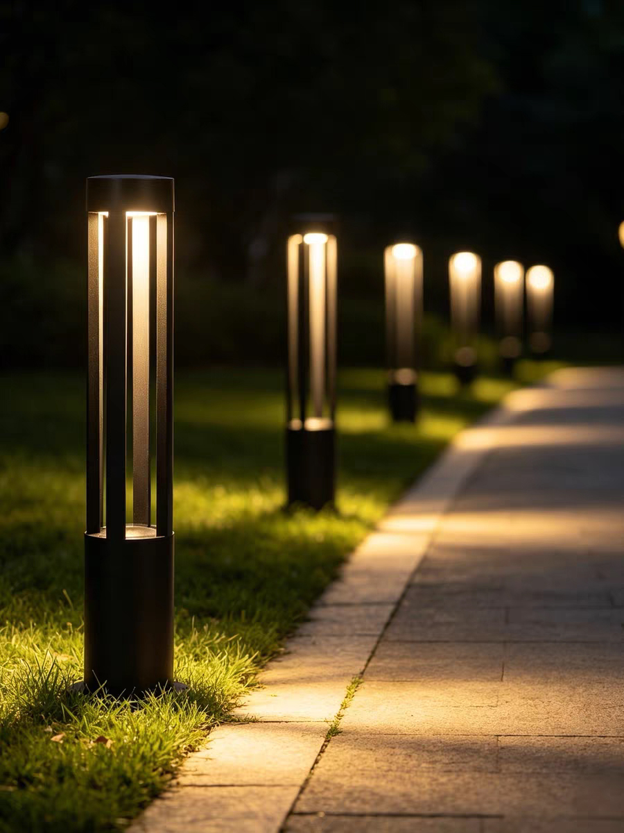 10W IP65 slatted hollow garden bollard light Oteshen LCP series, cob aluminum outdoor pathway landscape lamp 10W lamelové duté zahradní patkové svítidlo IP65 Oteshen série LCP, hliníkové venkovní svítidlo
