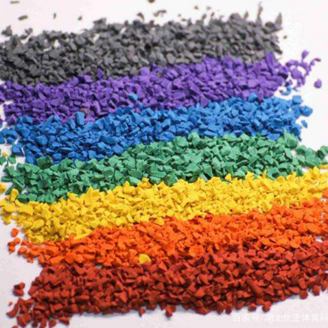 Color EPDM rubber granule Farbiges EPDM-Gummigranulat
