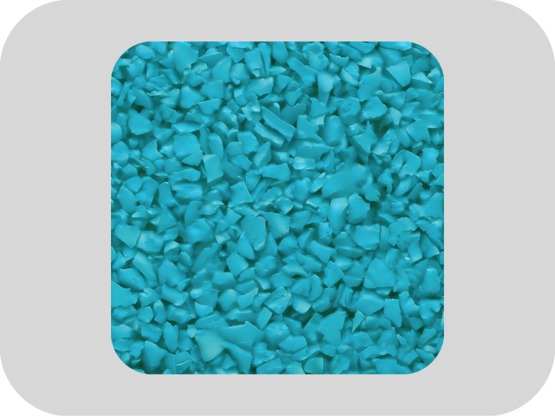 Outdoor runway blue EPDM rubber granules Blaues EPDM-Gummigranulat für den Außenbereich