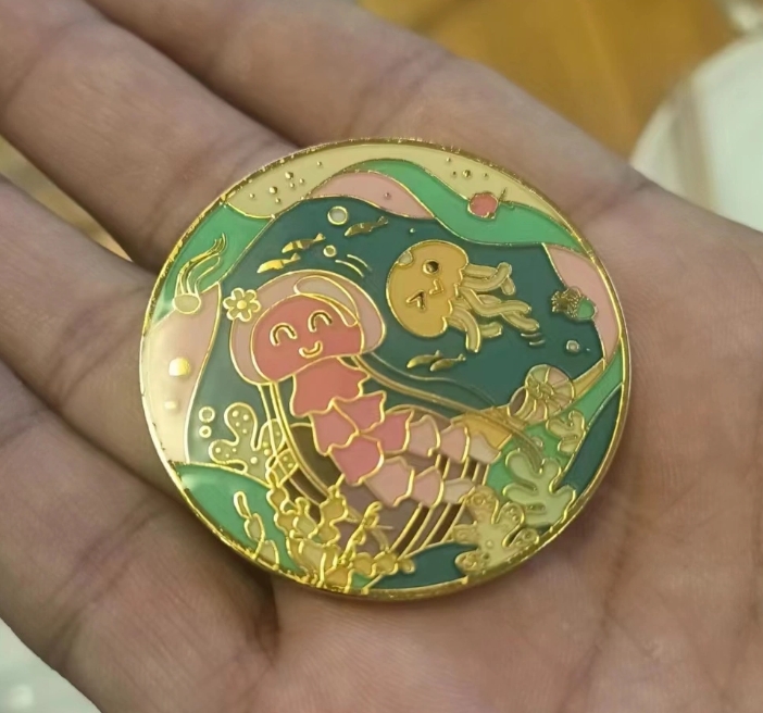 Soft Enamel Gold Plated UV Print Design Pins