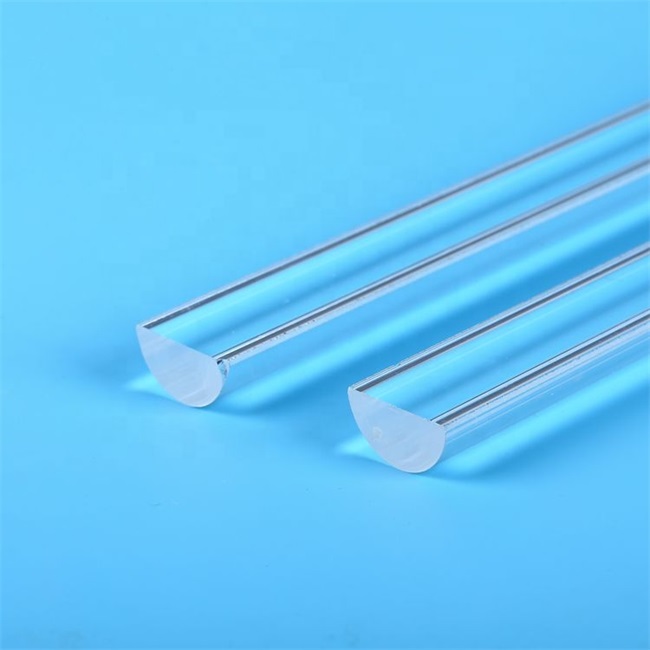 Varilla de vidrio de cuarzo &oacute;ptico semicircular transparente-1