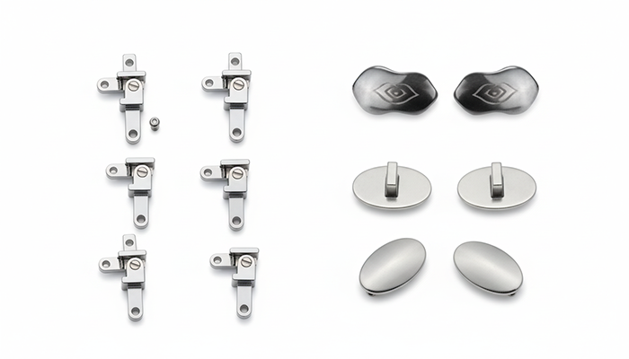 Componentes de montura de gafas de alta calidad con bisagras de precisión y movimiento suave