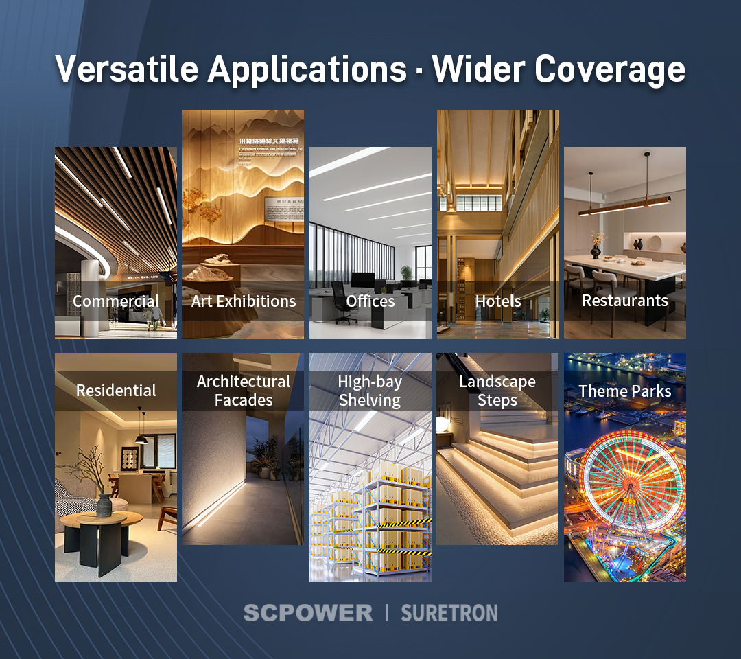 Versatile Applications · Wider Coverage-Linear Lighting Intelligent Dimmable LED Driver