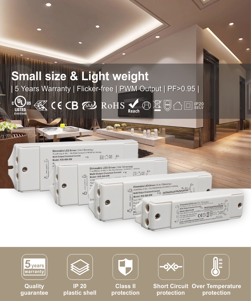 10W 20W 40W 60W Triac 0-10V Trình điều khiển đèn LED có thể điều chỉnh độ sáng CC 100-277V (2)