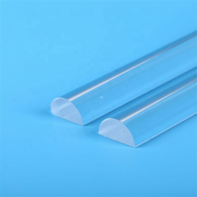 Varilla de vidrio de cuarzo &oacute;ptico semicircular transparente