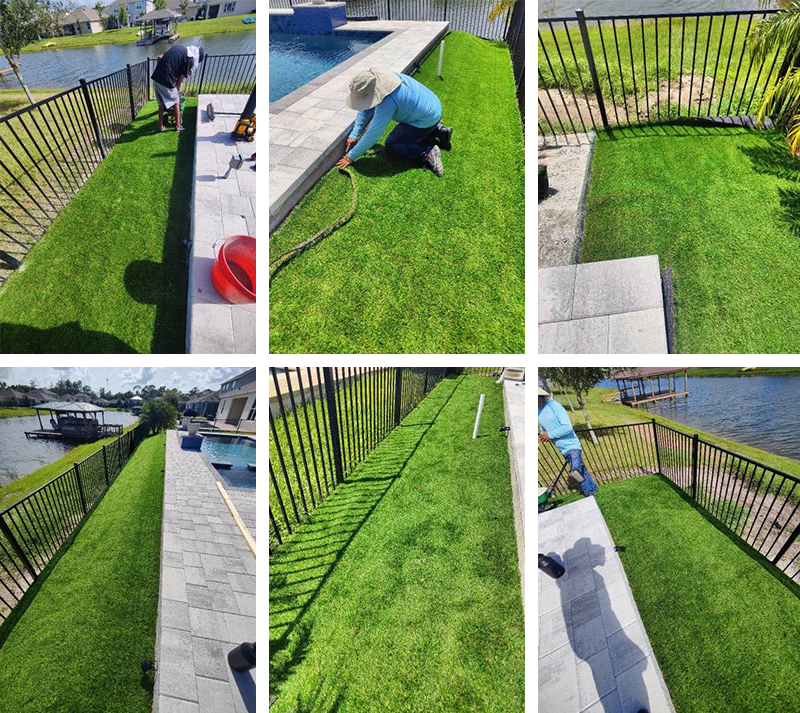 Anleggsarbeid kunstgress til forg&aring;rd