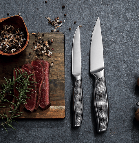 S&uacute;prava nožov s dvojitou rukov&auml;ťou z nehrdzavej&uacute;cej ocele