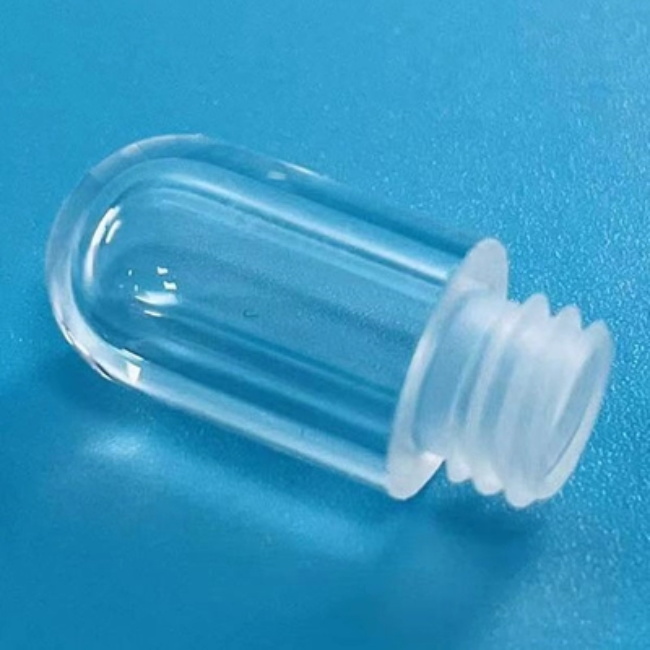 Kundenspezifisches, transparentes, offenes Quarzrohr mit Gewinde
