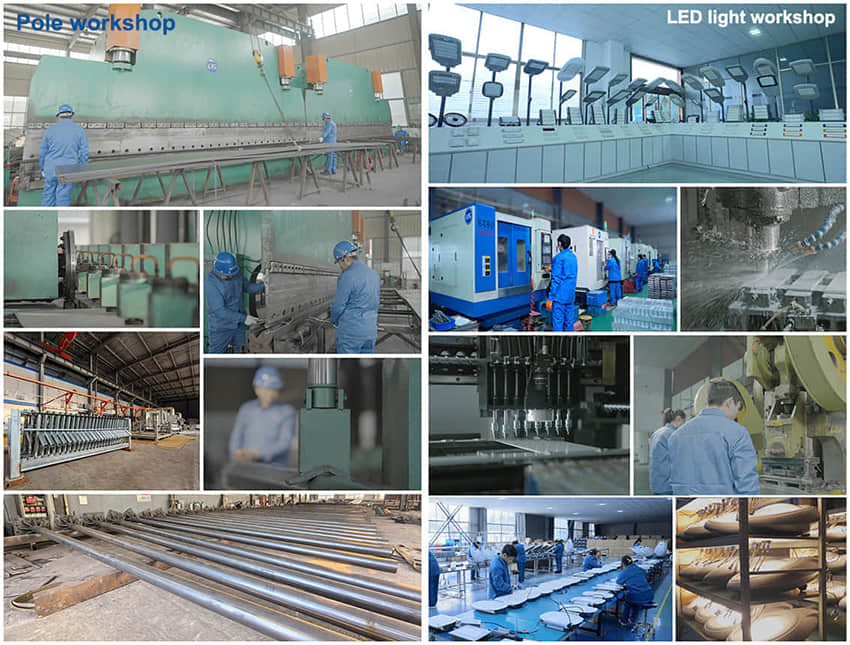 taller de poste de luz e luces LED