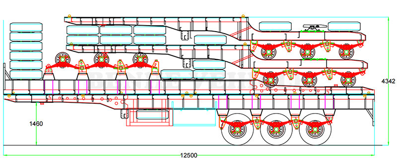Plate-forme, superlink, remorque Dessin