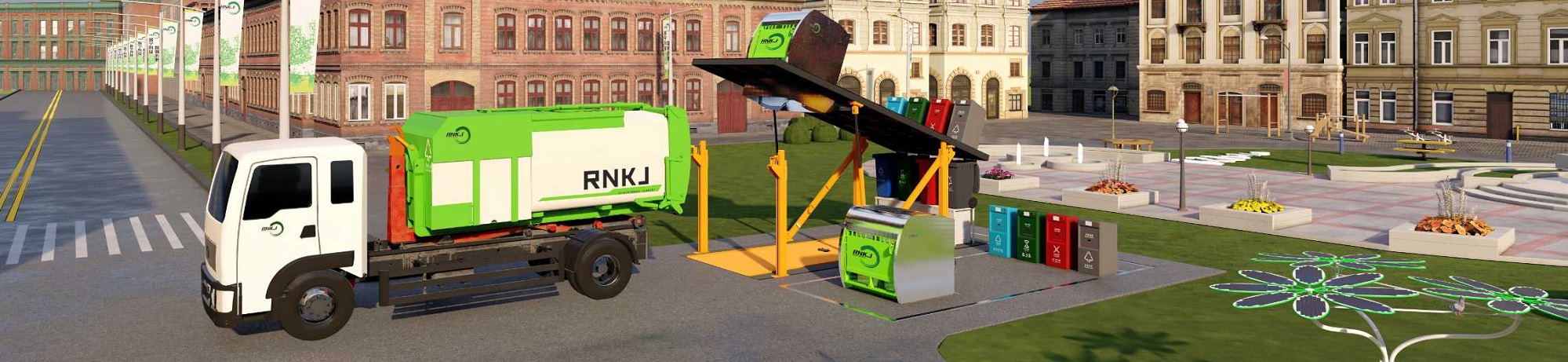 Двухкамерный подземный уплотнитель мусора