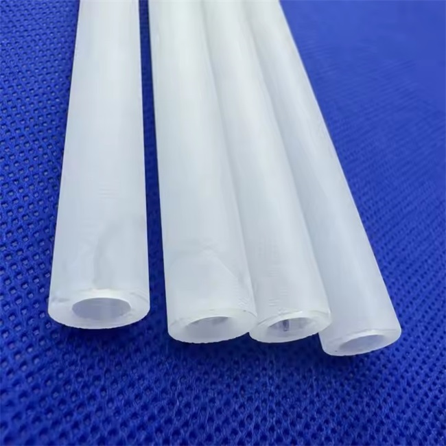 Tubo cil&iacute;ndrico de cuarzo blanco lechoso de 10-600 mm de di&aacute;metro exterior
