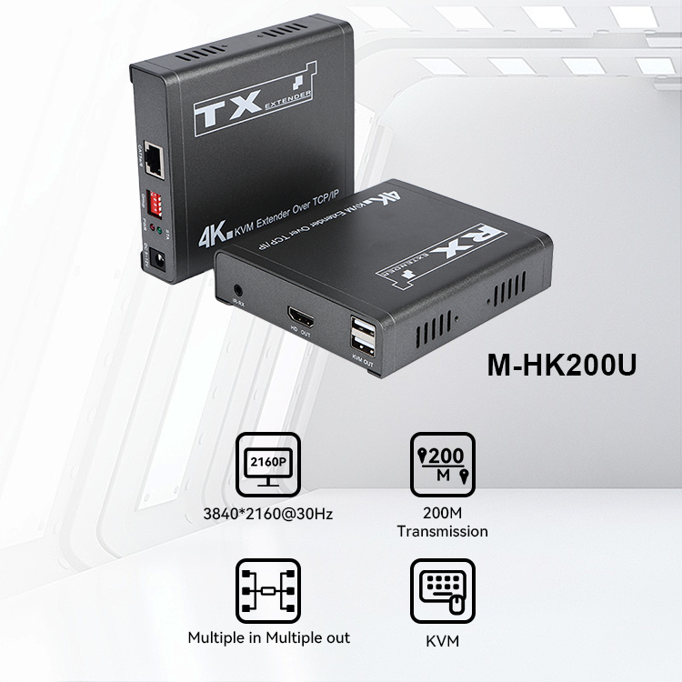 M-HK200U 4K TCP/IP KVM موسع متعدد الدخل Cat5e/6 HD