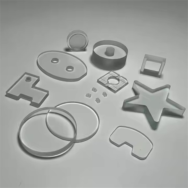 Diverses formes de plaques de verre de quartz optique polies