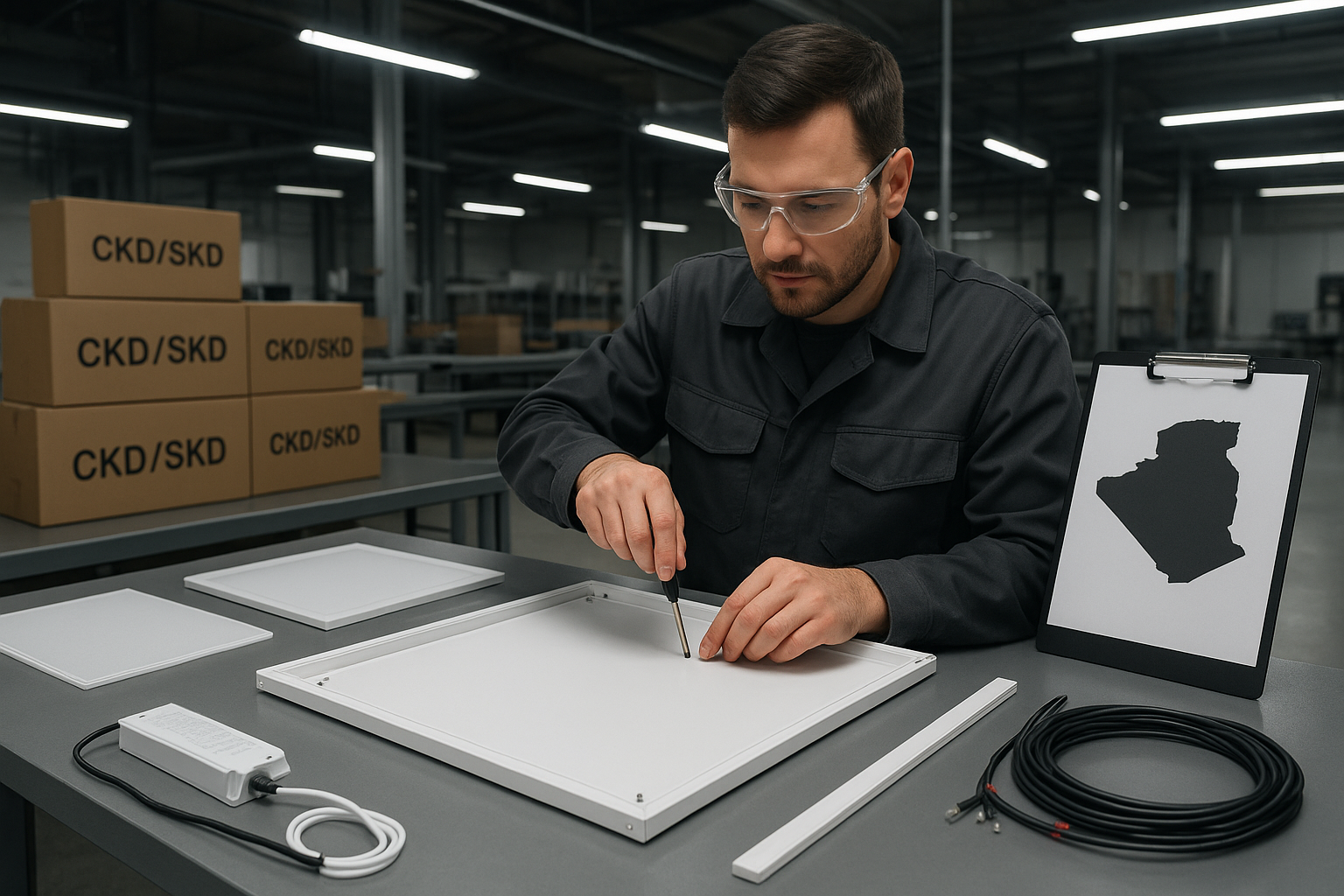 ערכות תאורת פאנל CKD/SKD LED שהורכבו במקום בבית מלאכה