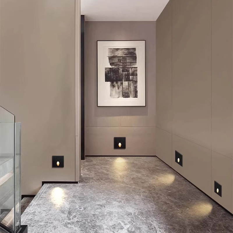 3W 3CCT αισθητήρα κίνησης εσοχή LED Step Light IP65 Αδιάβροχο σιδερένιο φωτιστικό σκάλας LBD5910 Full Series, Μοντέλα LBD5910RAT-3 LBD5910RBT-3 LBD5910RCT-3 LBD5910SAT-3 LBD5910S Συνδυασμοί που ταιριάζουν, 3 σχήματα δέσμης, 4 χρώματα πάνελ, 6 στυλ πλαισίου, Human Induction Outdoor Landscape Step Light