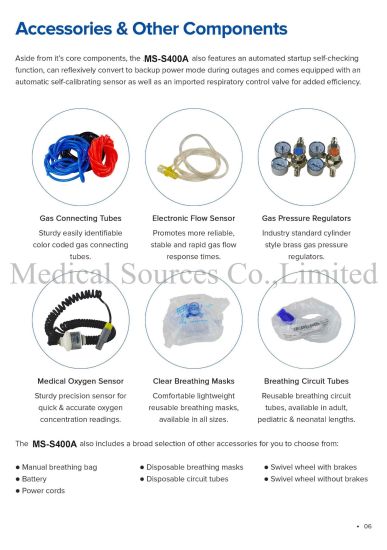 (MS-S400A) Máquina de CPAP médica Sistema de ventilación neonatal Ventilador para bebés