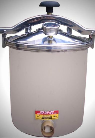 Autoclave esterilizador de vapor a presión portátil eléctrico o calentado con GLP