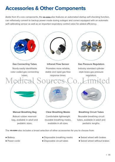 (MS-S200A) Hospital CPAP Máquina Compresor de aire ICU Respirador Pediátrico Neonatal Neonatal Ventilador