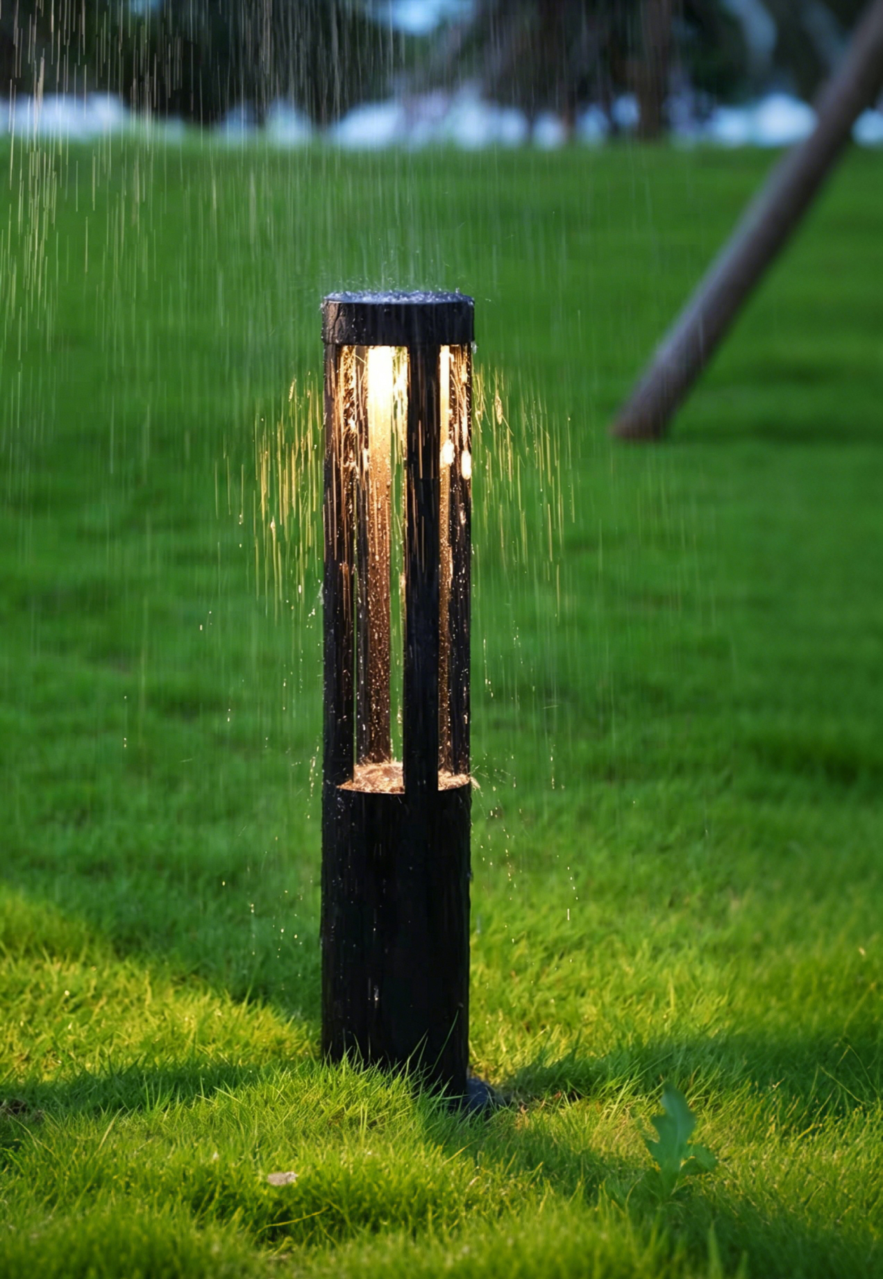 10W IP65 slatted Hollow garden bollard light Oteshen LCP series,cob อลูมิเนียมกลางแจ้งโคมไฟภูมิทัศน์